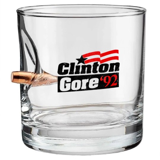 Clinton Gore '92 Bill Clinton President Bullet Whiskey Glasses