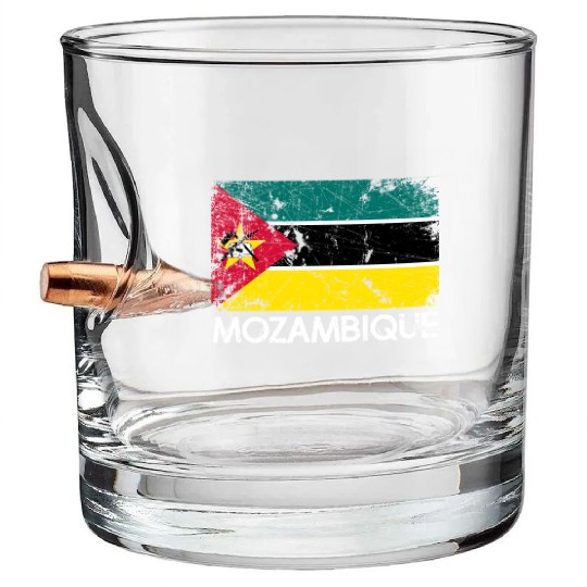 Mozambican Flag Made In Mozambique Bullet Whiskey Glasses