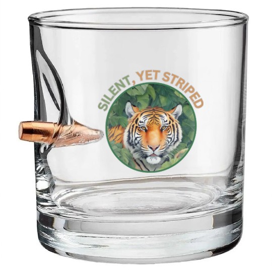 Silent yet striped, beauty of the tiger Bullet Whiskey Glasses