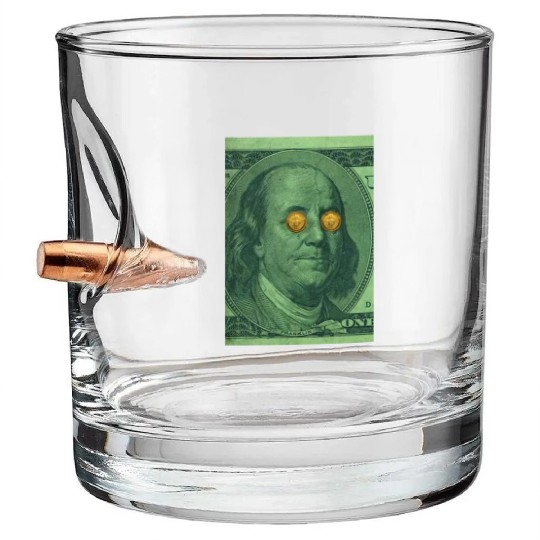 Benjamin Franklin Bitcoin Bullet Whiskey Glasses