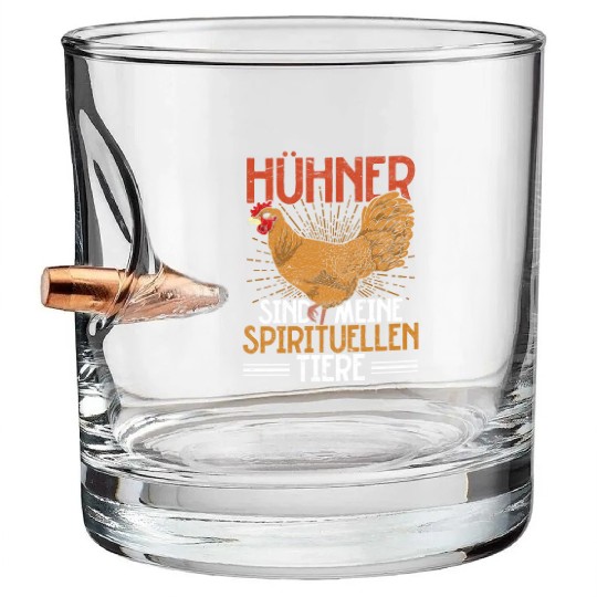 Chickens are my spiritual animals farmer chicken Bullet Whiskey Glasses