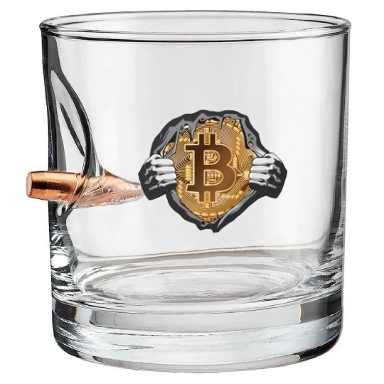 Bitcoin Coin-Crypto Super Hero Bullet Whiskey Glasses