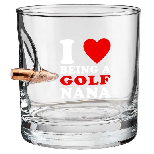 I Love Being A Golf Nana Golf Grandma Nana Bullet Whiskey Glasses