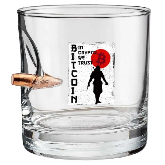 In Crypto We Trust Samurai Bullet Whiskey Glasses