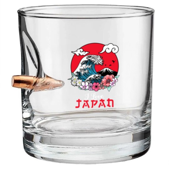 I Love Japan Bullet Whiskey Glasses