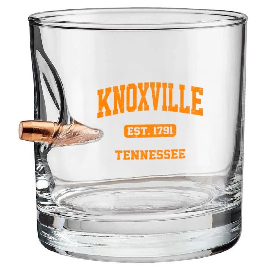Knoxville Tennessee Tn State Athletic Style Bullet Whiskey Glasses