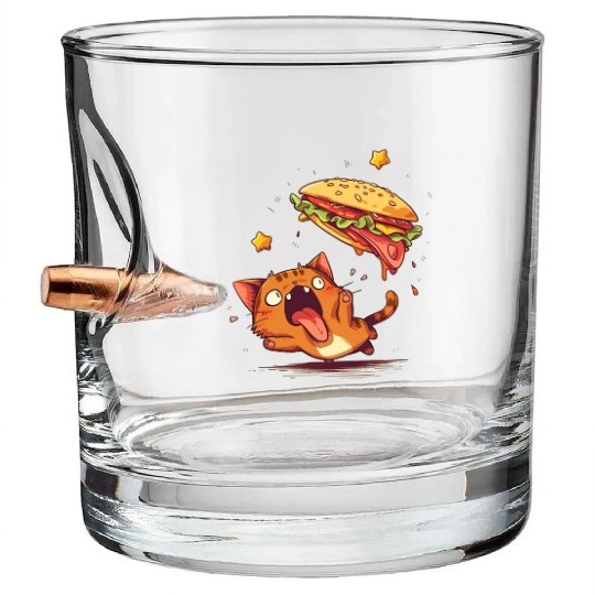 Cat and Taco A Perfectly Delicious Pair Bullet Whiskey Glasses