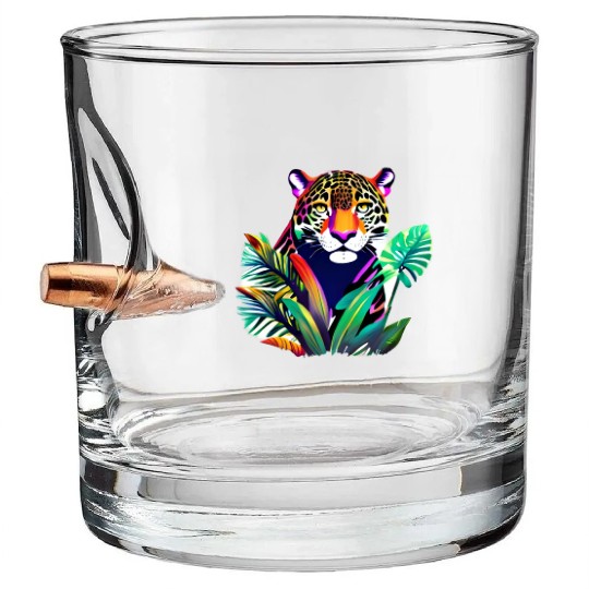 Jaguar in the Tropics Bullet Whiskey Glasses