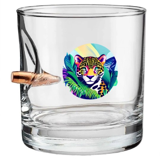 Jaguar in the Tropics Bullet Whiskey Glasses