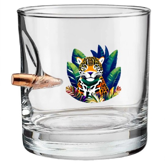 Jaguar in the Tropics Bullet Whiskey Glasses