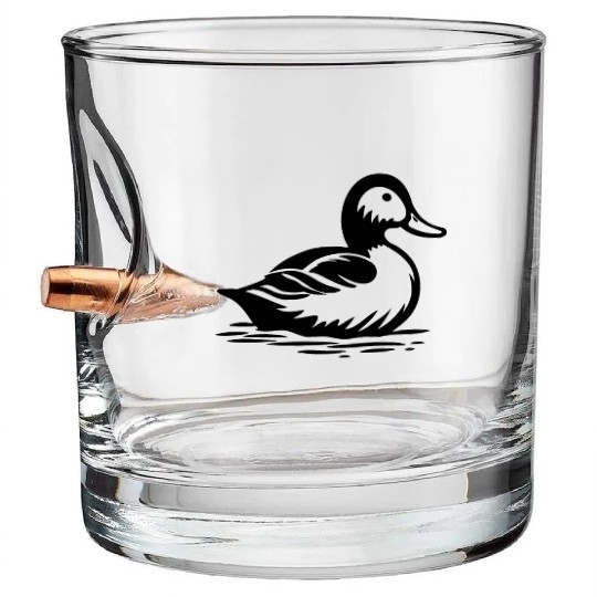 Duck Bird Nature Pond Bullet Whiskey Glasses
