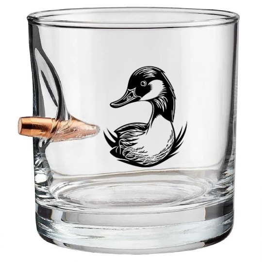 Duck Bird Nature Pond Bullet Whiskey Glasses