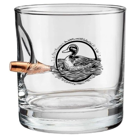 Duck Bird Nature Pond Bullet Whiskey Glasses