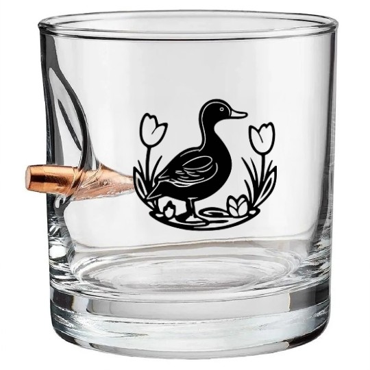 Duck Bird Nature Pond Bullet Whiskey Glasses