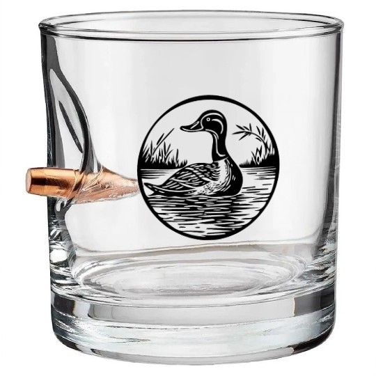 Duck Bird Nature Pond Bullet Whiskey Glasses