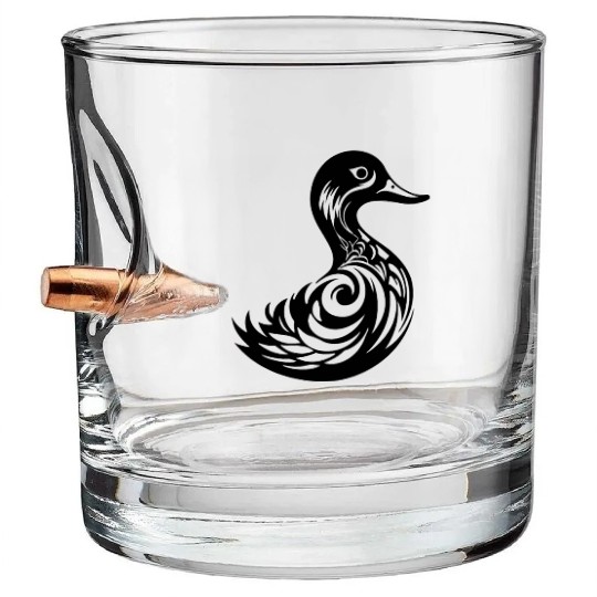 Duck Bird Nature Pond Bullet Whiskey Glasses