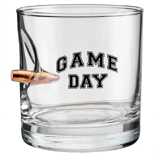 DESIGN Lover Game Day Funny Quote Bullet Whiskey Glasses