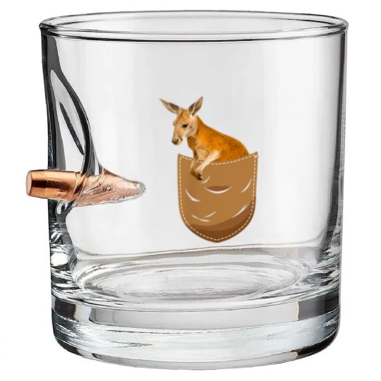Kangaroo In Pocket Funny Animal Lover Bullet Whiskey Glasses