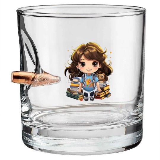 Back to School Pre-K Kindergarten Student Chibi Bullet Whiskey Glasses