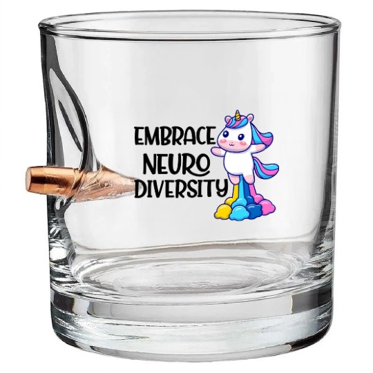 embrace neurodiversity trending Bullet Whiskey Glasses