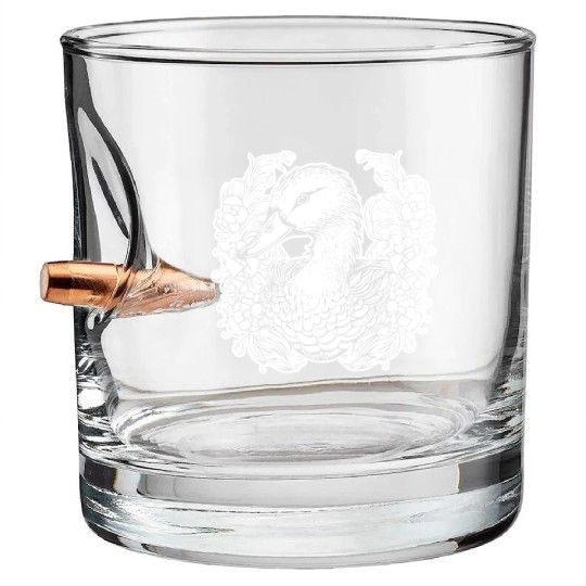 Duck Bird Nature Pond Bullet Whiskey Glasses