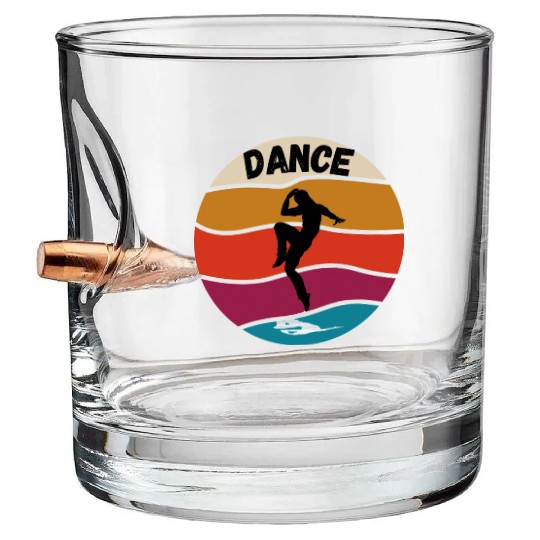 dance street cool gift idea music red girl Bullet Whiskey Glasses