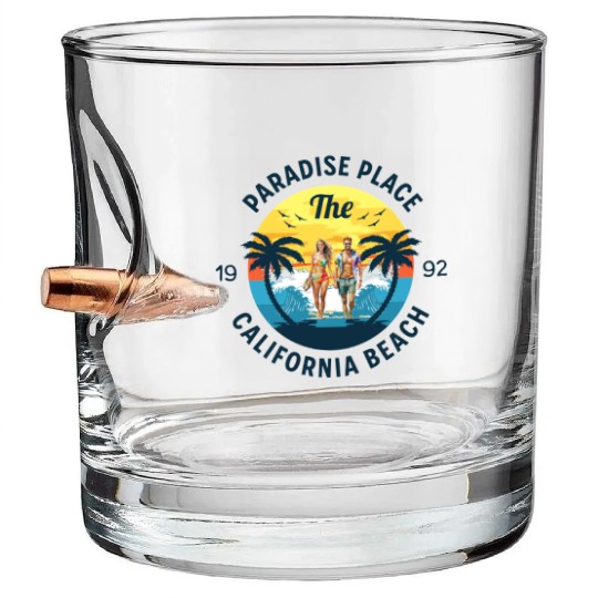 Paradise Place: California Beach Bullet Whiskey Glasses