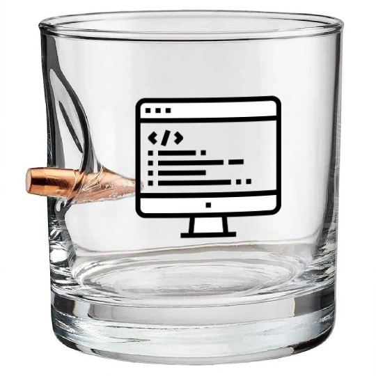 DESKTOP COMPUTER WITH ALGORITHM Bullet Whiskey Glasses