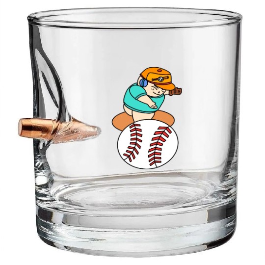 Cute Chibi Baseball Pitcher Bullet Whiskey Glasses