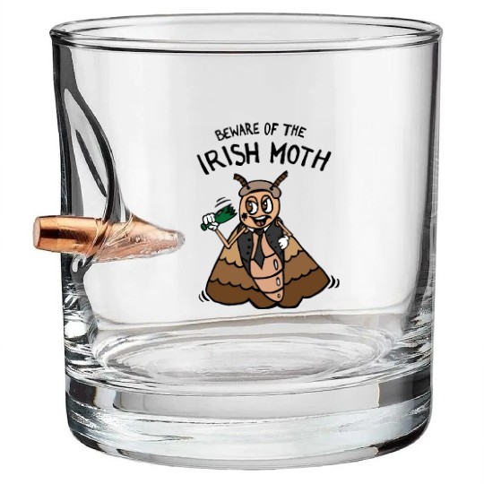 Beware Of The Irish Moth Mob Bullet Whiskey Glasses