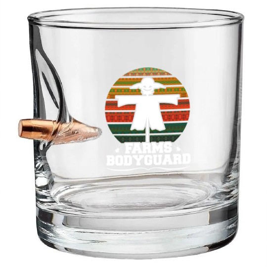 Farm s Bodyguard Farmer Scarecrow Gift Design Idea Bullet Whiskey Glasses