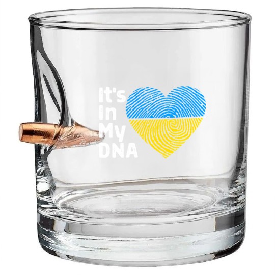 It'S In My Dna Ukraine I Stand With Ukraine Bullet Whiskey Glasses