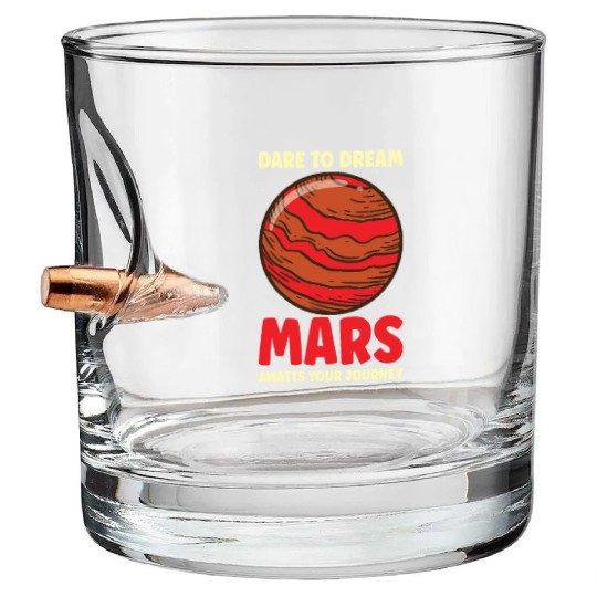 Mars Explore Astronaut Astronomy Solar System Bullet Whiskey Glasses