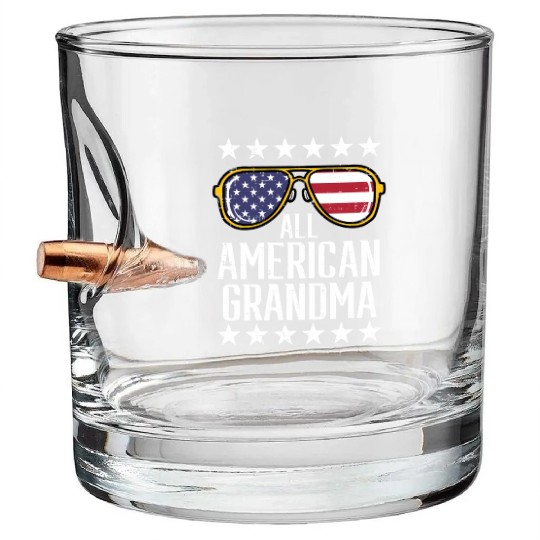 Us Flag Sunglasses All American Grandma Memorial D Bullet Whiskey Glasses