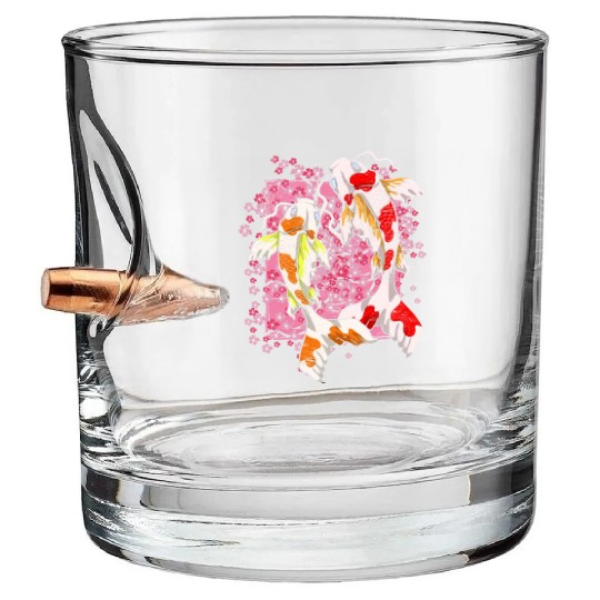 Sakura Koi Fish Gift Cherry Blossom Koi Carp Bullet Whiskey Glasses