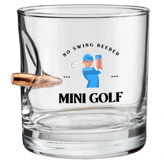 Mini Golf | Miniature Golf | Mini Golfer Bullet Whiskey Glasses
