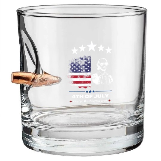 Happy 4th Of July Suck England George Washington Bullet Whiskey Glasses