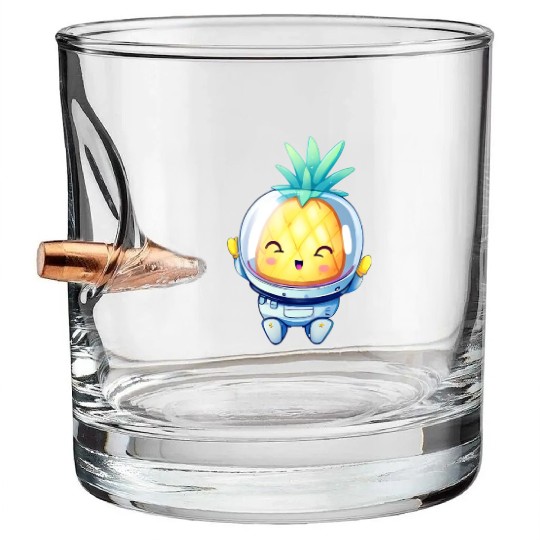 Kawaii astronauts pineapple Bullet Whiskey Glasses