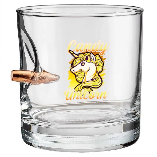 Candy Corn Unicorn Halloween Funny Candy Unicorn Bullet Whiskey Glasses