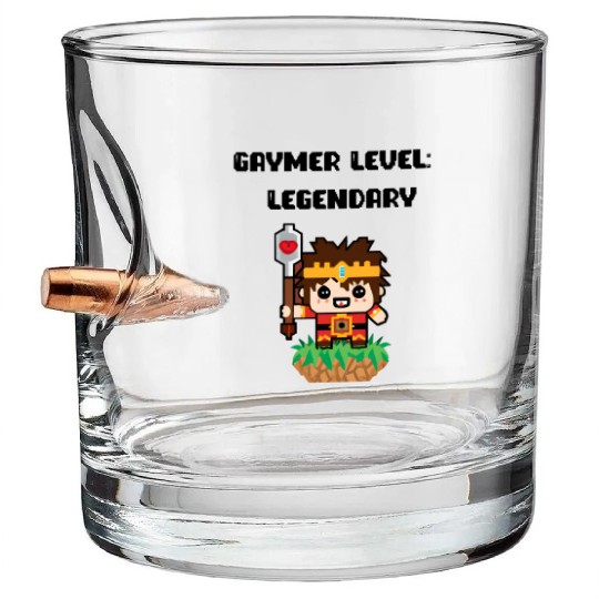 Gaymer Level Legendary Bullet Whiskey Glasses