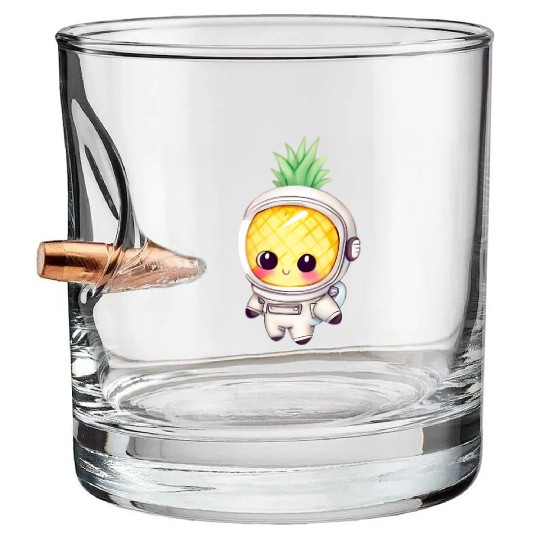 Kawaii astronauts pineapple Bullet Whiskey Glasses