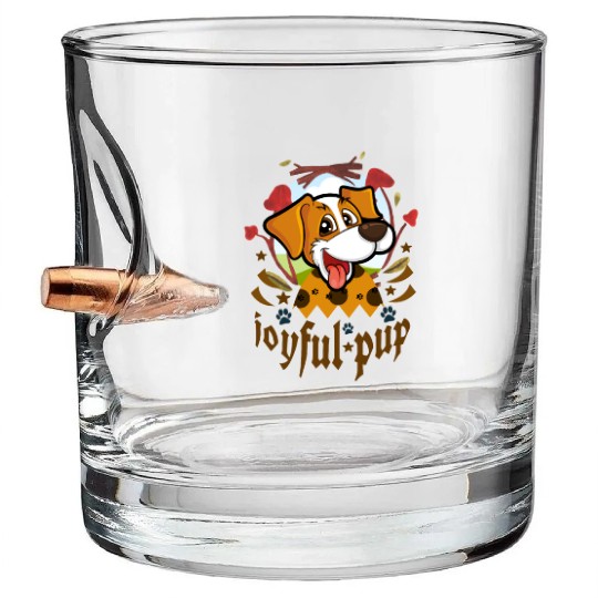 joyful pup Bullet Whiskey Glasses