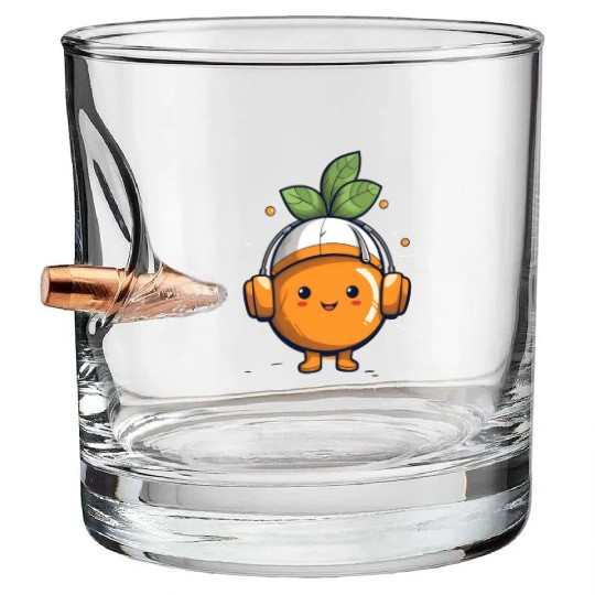 Orange Fruit Fruitarian Funny Cute Party Music Bullet Whiskey Glasses