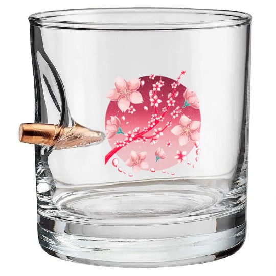 Japanese culture sakura gift cherry blossoms Bullet Whiskey Glasses