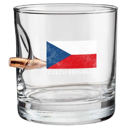 Czech Republic National Flag For Bullet Whiskey Glasses
