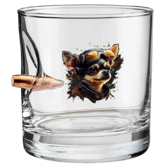 Chihuahua | Race Racing Car Funny Dog Mechanic Bullet Whiskey Glasses