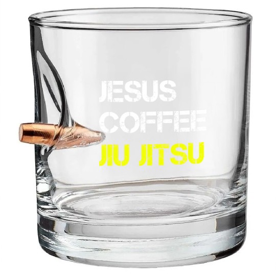 Jesus Coffee Jiu Jitsu Bjj Wrestling Mma Judo Mial Bullet Whiskey Glasses