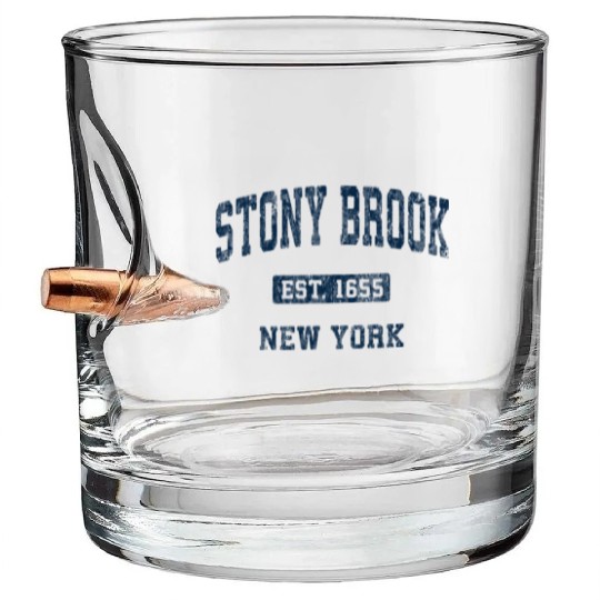 Stony Brook New York Ny Athletic Sports Bullet Whiskey Glasses