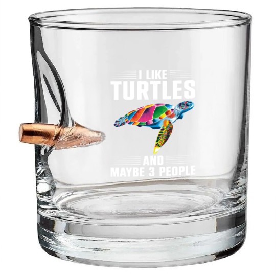 Sea Turtle Tortoise I Like Turtles Bullet Whiskey Glasses