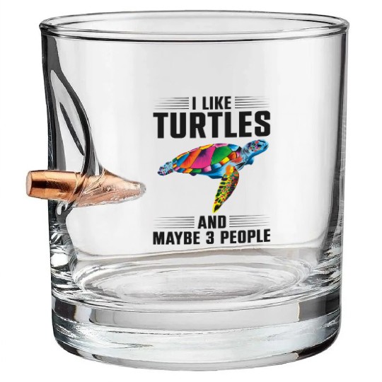 Sea Turtle Tortoise I Like Turtles Bullet Whiskey Glasses